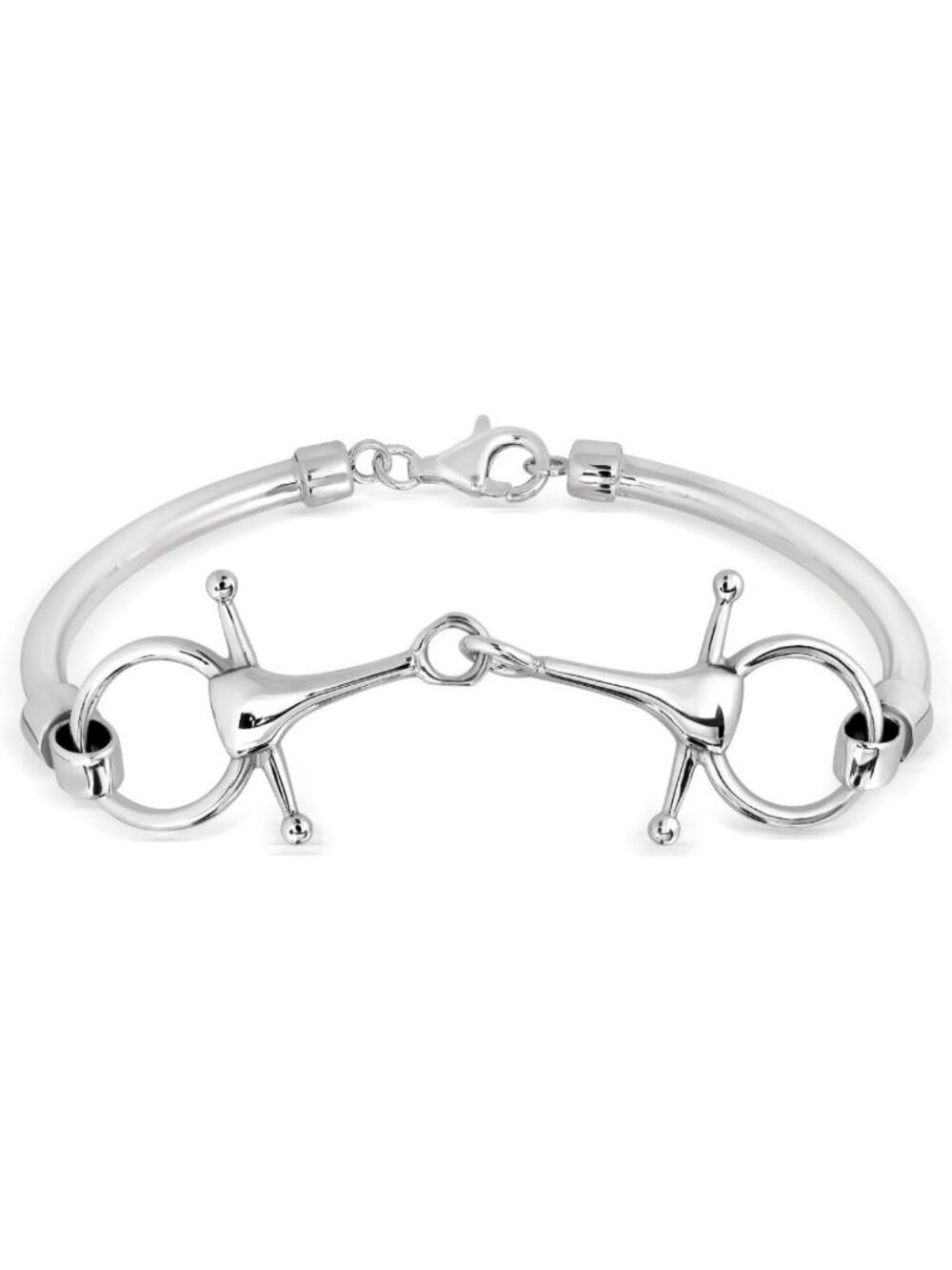 Sterling Silver 925 Equestrian Double Horse Bit Link Bracelet - Stylish